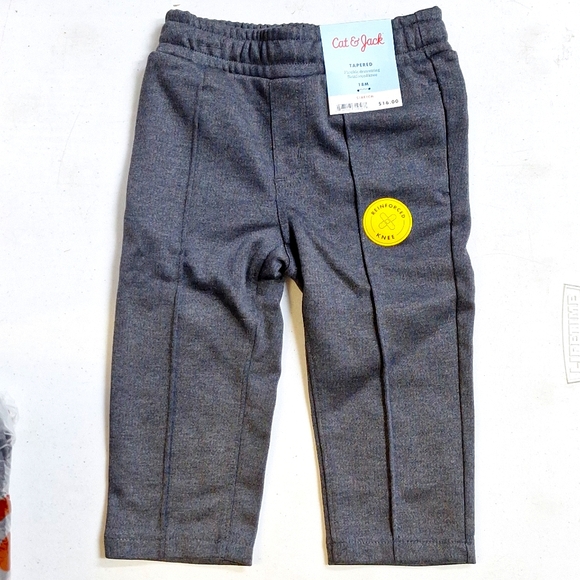 NEW! Cat & Jack Toddler Boys Pull-On Pintuck Pants, Charcoal Gray - Picture 2 of 10